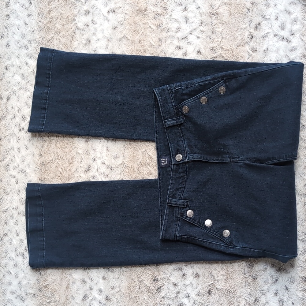 Gap Button Detail Mid-Rise Wide Leg Trouser Jeans